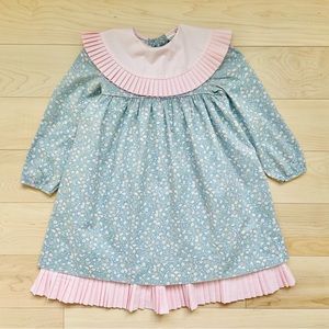 GUC VTG Peaches ‘n Cream Easter Long Sleeve Floral Dress in Blue & Pink 5